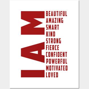 I Am Loved Shirt, I Am Strong Tee, Best Mom Shirt, I Am Beautiful Shirt, Motivational Shirt, Inspirational Shirt, Confident Women T-Shirt Posters and Art